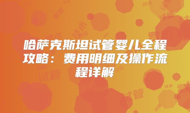 哈萨克斯坦试管婴儿全程攻略：费用明细及操作流程详解
