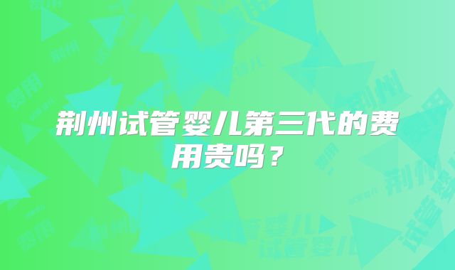 荆州试管婴儿第三代的费用贵吗?