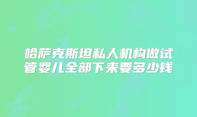 哈萨克斯坦私人机构做试管婴儿全部下来要多少钱