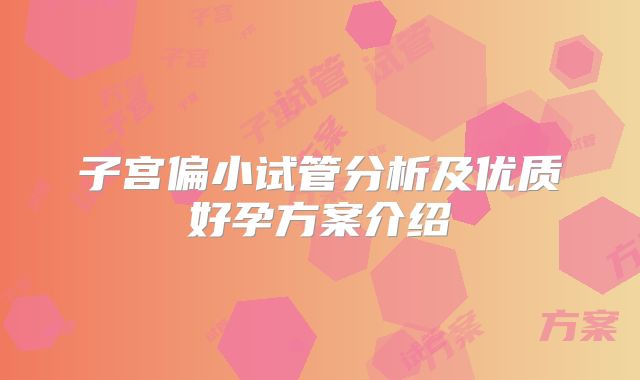 子宫偏小试管分析及优质好孕方案介绍