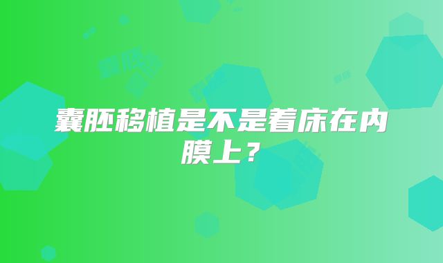 囊胚移植是不是着床在内膜上？