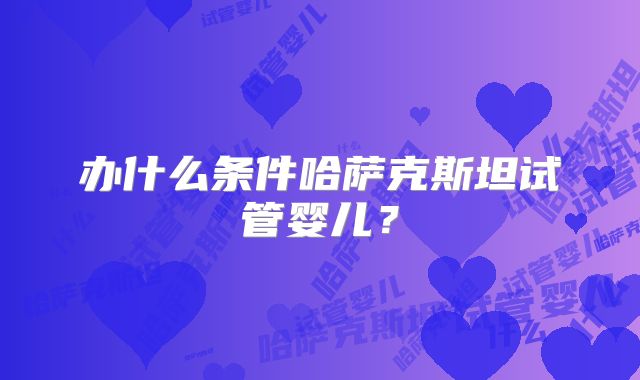 办什么条件哈萨克斯坦试管婴儿？