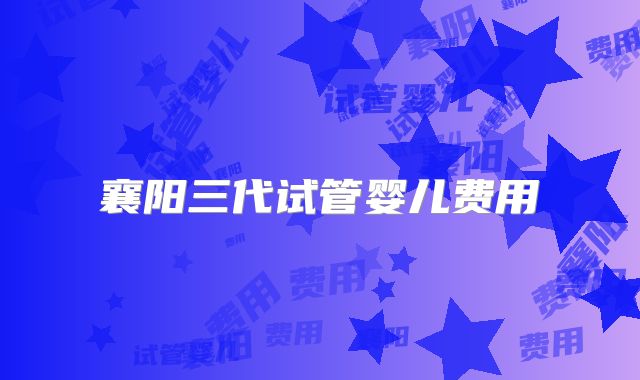 襄阳三代试管婴儿费用