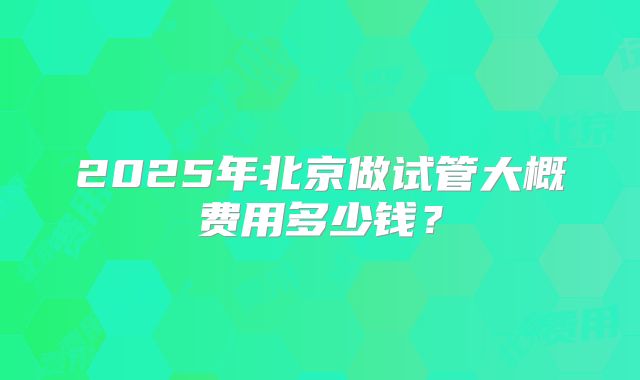 2025年北京做试管大概费用多少钱？