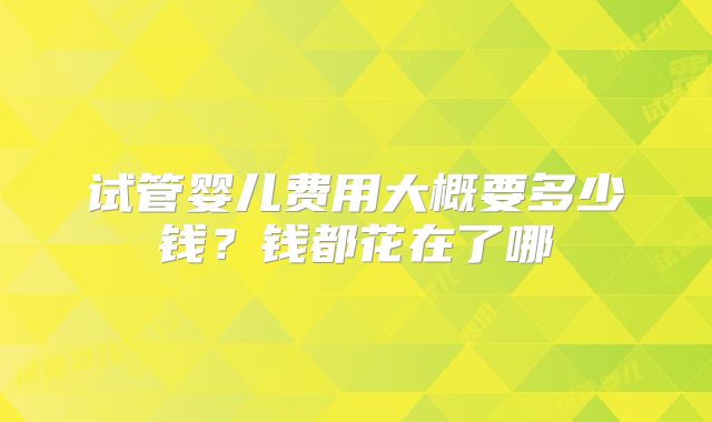 试管婴儿费用大概要多少钱?钱都花在了哪