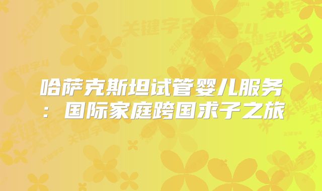 哈萨克斯坦试管婴儿服务：国际家庭跨国求子之旅
