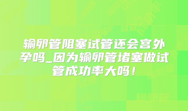输卵管阻塞试管还会宫外孕吗_因为输卵管堵塞做试管成功率大吗!
