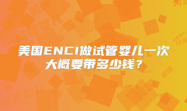 美国ENCI做试管婴儿一次大概要带多少钱？