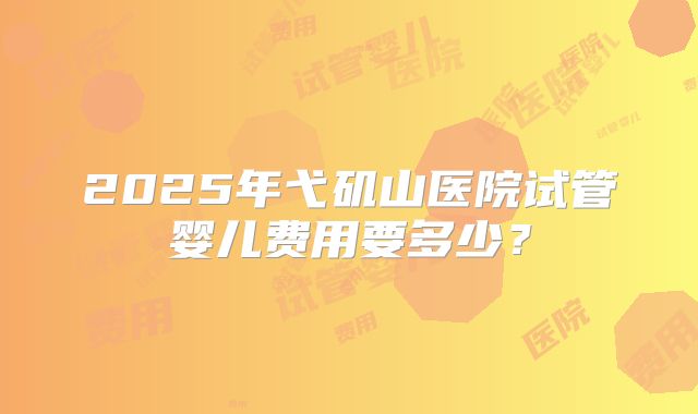 2025年弋矶山医院试管婴儿费用要多少？