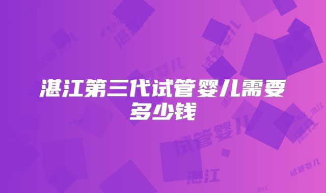 湛江第三代试管婴儿需要多少钱