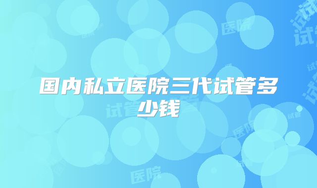 国内私立医院三代试管多少钱