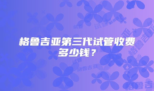格鲁吉亚第三代试管收费多少钱？