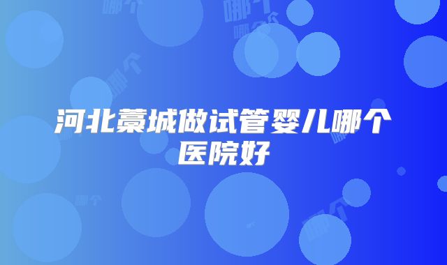 河北藁城做试管婴儿哪个医院好