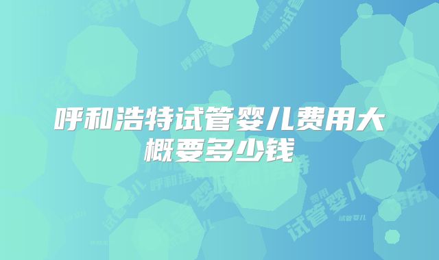 呼和浩特试管婴儿费用大概要多少钱