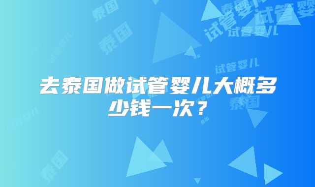 去泰国做试管婴儿大概多少钱一次？