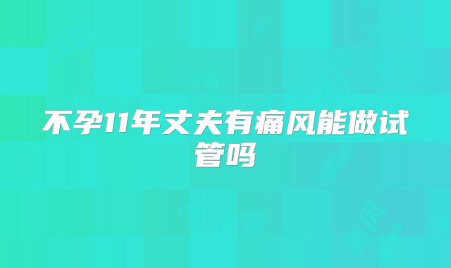 不孕11年丈夫有痛风能做试管吗