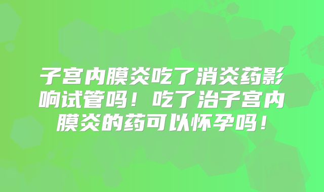 子宫内膜炎吃了消炎药影响试管吗！吃了治子宫内膜炎的药可以怀孕吗！