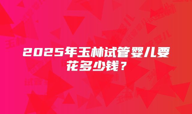 2025年玉林试管婴儿要花多少钱?