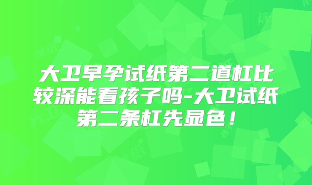 大卫早孕试纸第二道杠比较深能看孩子吗-大卫试纸第二条杠先显色！