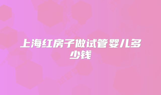 上海红房子做试管婴儿多少钱