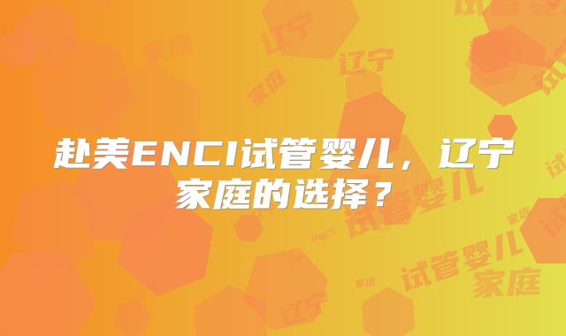 赴美ENCI试管婴儿,辽宁家庭的选择?