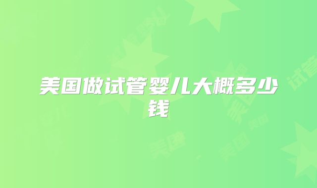 美国做试管婴儿大概多少钱