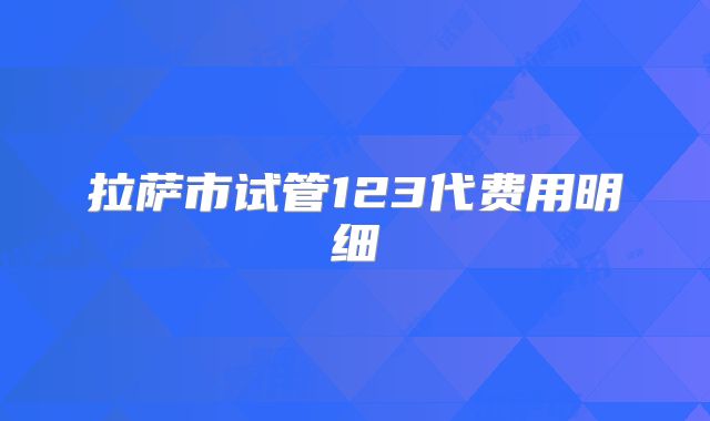 拉萨市试管123代费用明细