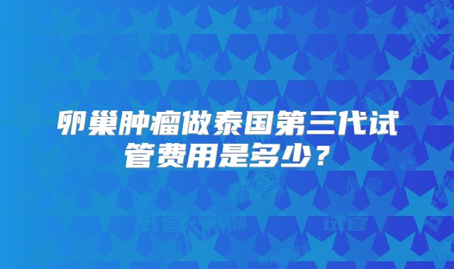 卵巢肿瘤做泰国第三代试管费用是多少?