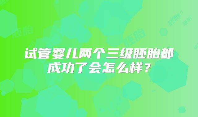 试管婴儿两个三级胚胎都成功了会怎么样？
