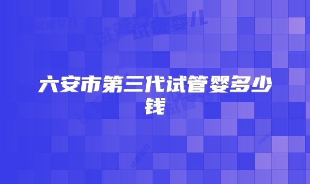六安市第三代试管婴多少钱