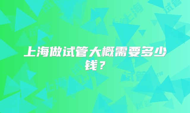 上海做试管大概需要多少钱？