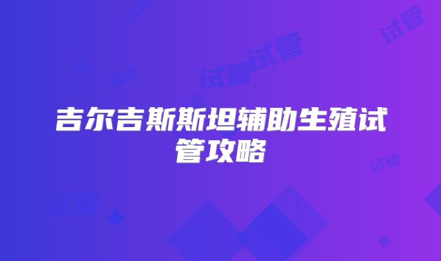 吉尔吉斯斯坦辅助生殖试管攻略