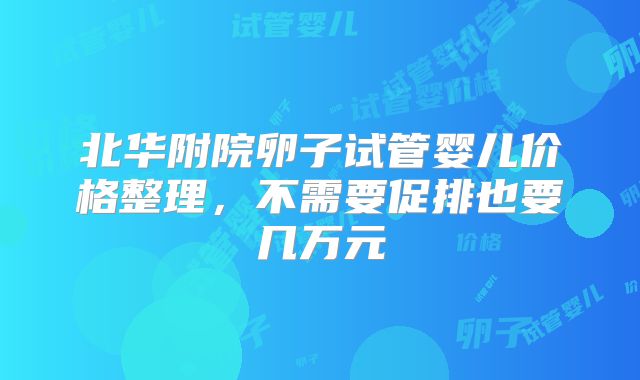 北华附院卵子试管婴儿价格整理，不需要促排也要几万元