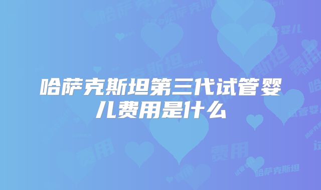 哈萨克斯坦第三代试管婴儿费用是什么