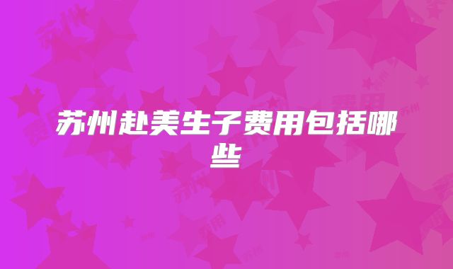 苏州赴美生子费用包括哪些