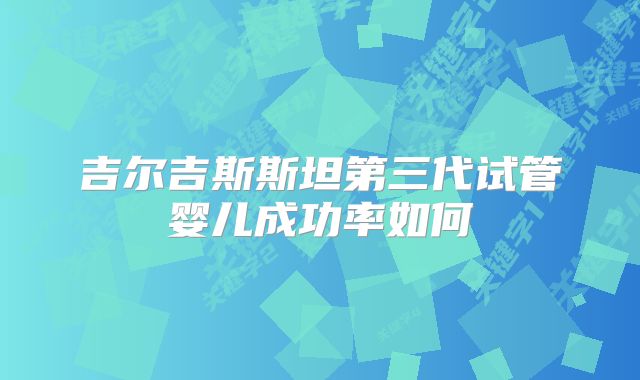 吉尔吉斯斯坦第三代试管婴儿成功率如何