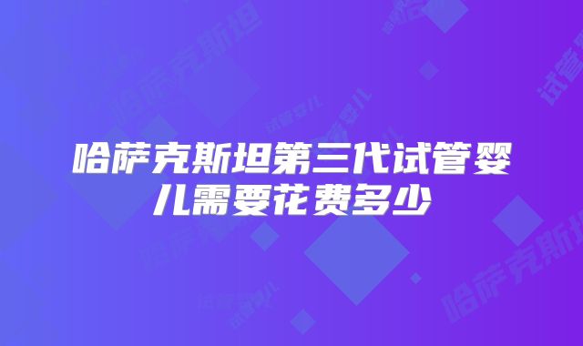哈萨克斯坦第三代试管婴儿需要花费多少