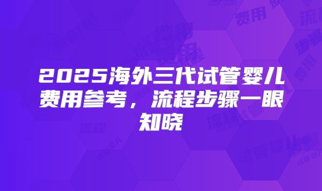 2025海外三代试管婴儿费用参考，流程步骤一眼知晓