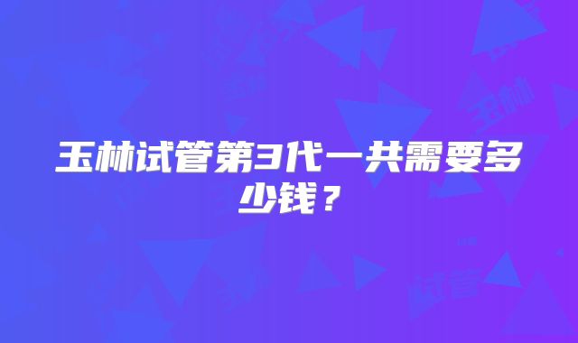 玉林试管第3代一共需要多少钱？