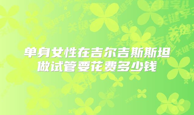 单身女性在吉尔吉斯斯坦做试管要花费多少钱
