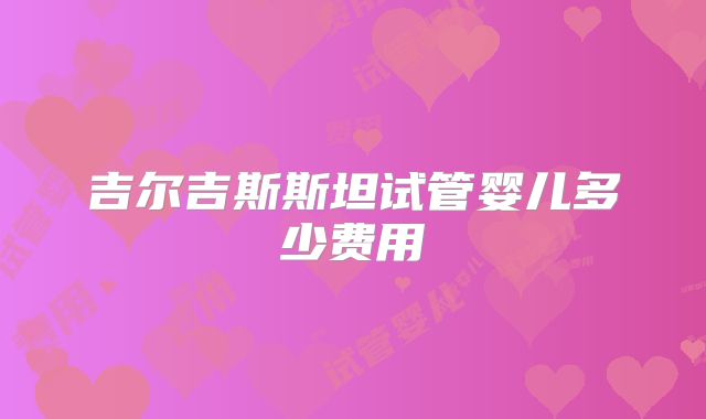 吉尔吉斯斯坦试管婴儿多少费用