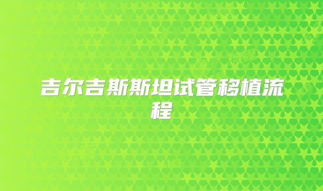 吉尔吉斯斯坦试管移植流程