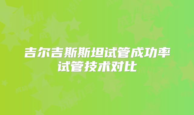吉尔吉斯斯坦试管成功率试管技术对比