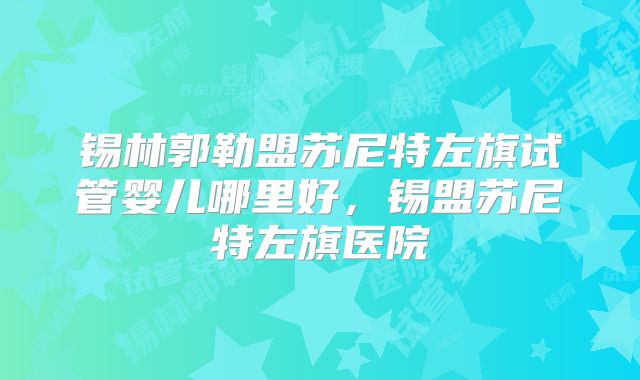 锡林郭勒盟苏尼特左旗试管婴儿哪里好，锡盟苏尼特左旗医院