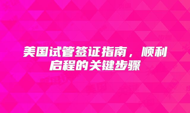 美国试管签证指南，顺利启程的关键步骤