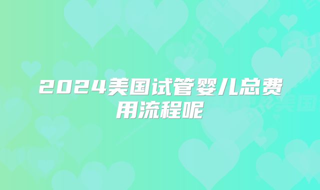 2024美国试管婴儿总费用流程呢