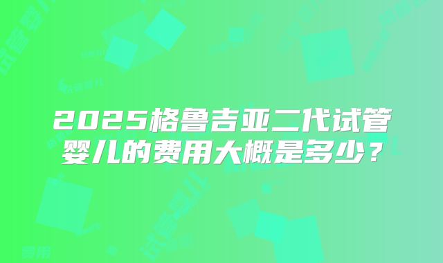 2025格鲁吉亚二代试管婴儿的费用大概是多少？