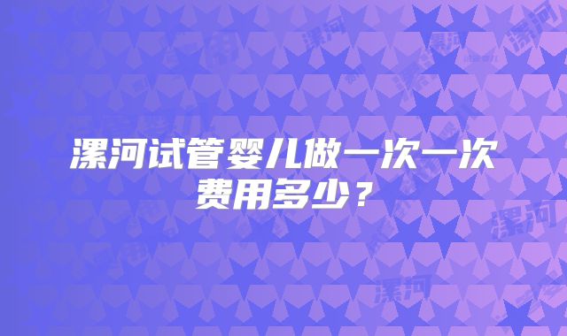 漯河试管婴儿做一次一次费用多少?