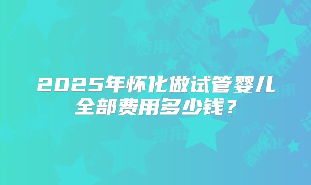 2025年怀化做试管婴儿全部费用多少钱？