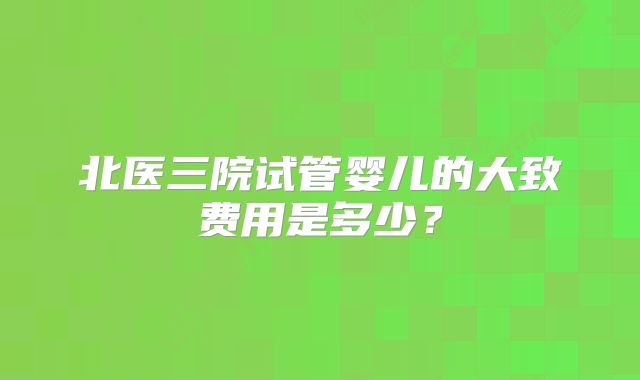 北医三院试管婴儿的大致费用是多少?